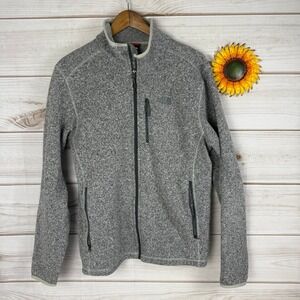 The North Face Mens Gray Full Zip Sweater Fleece Jacket Outdoor